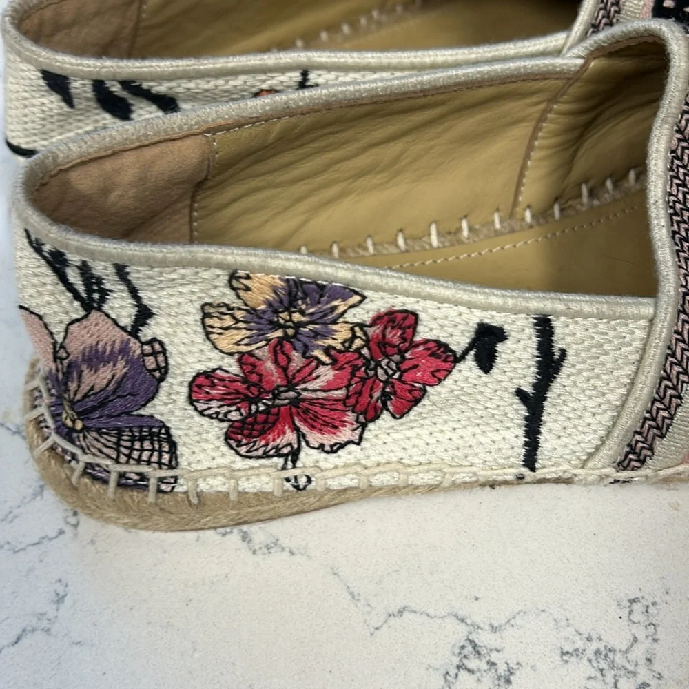 Dior Floral Embroidered Espadrilles in Cream, Pink, Red, Blue